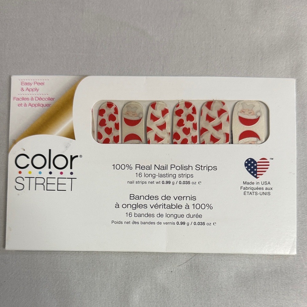 ⭐️ Color Street Festive Red and White Santa Nail Strips